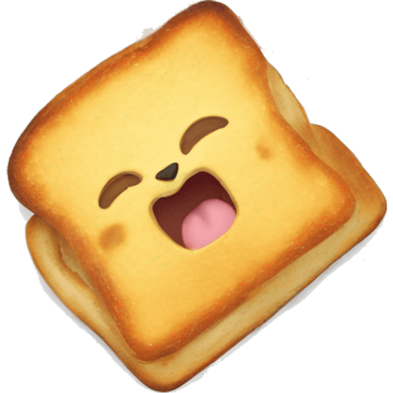 cat eating grilled cheese toast emoji