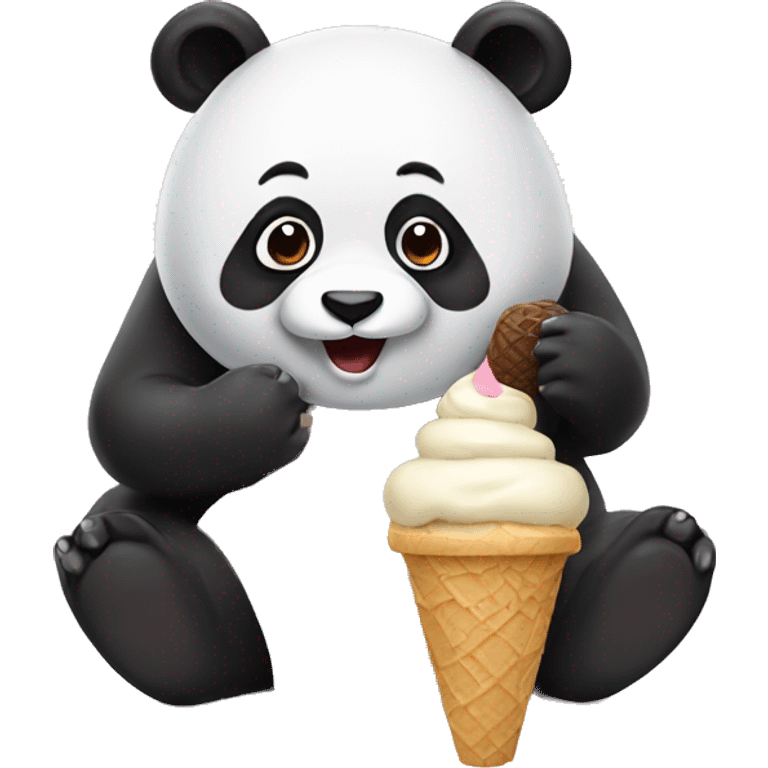 Panda eating ice cream emoji