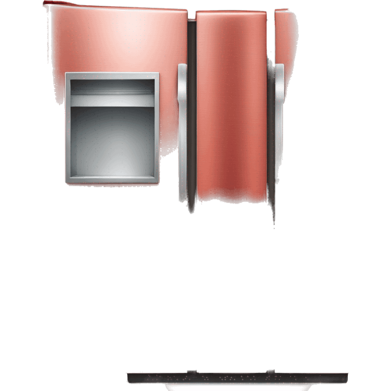 Realistic metallic red fridge isolated.  emoji