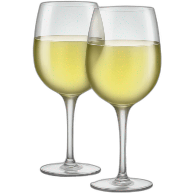 Two glasses of white wine are clink emoji