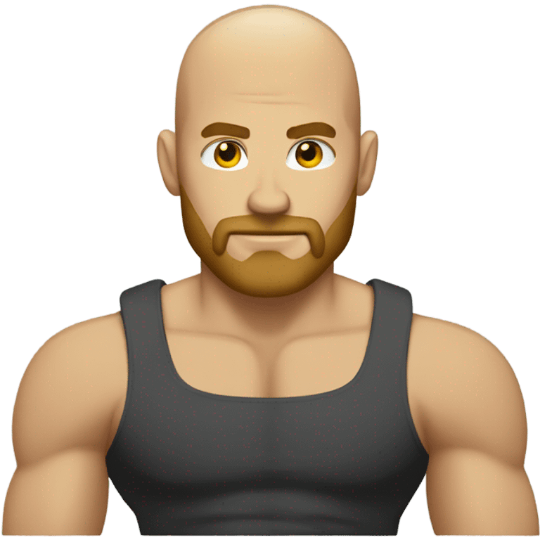 Muscular bald guy with blonde beard emoji