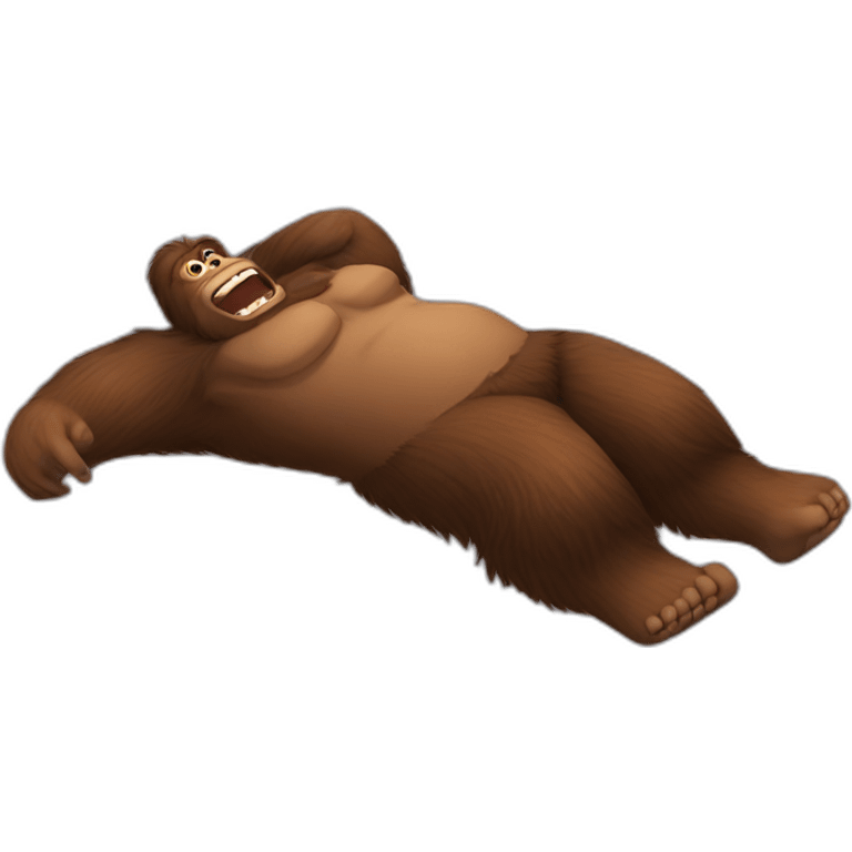 bigfoot lying on his back emoji