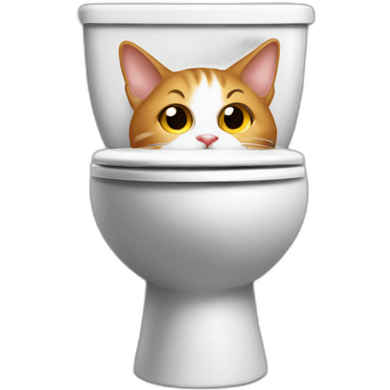 Cat poops in toilet emoji