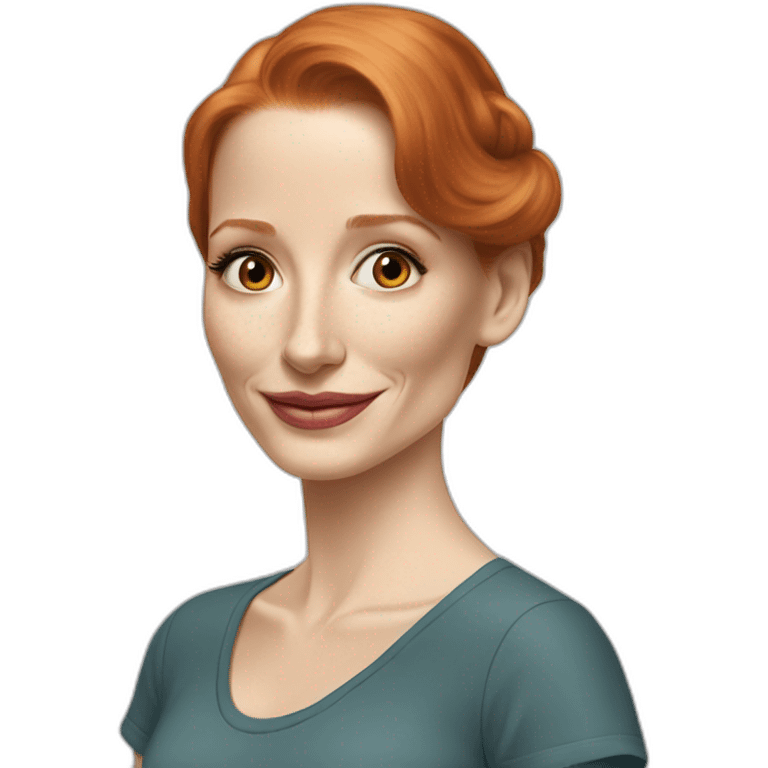 jessica-chastain cartoon wearing tee emoji