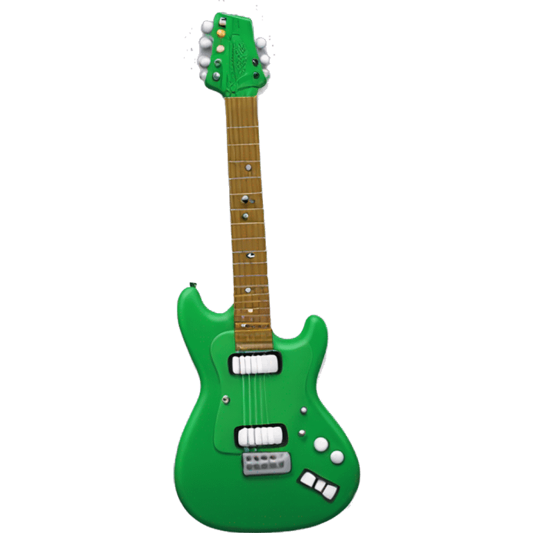 Green Electric Guitar with Rat Stickers emoji