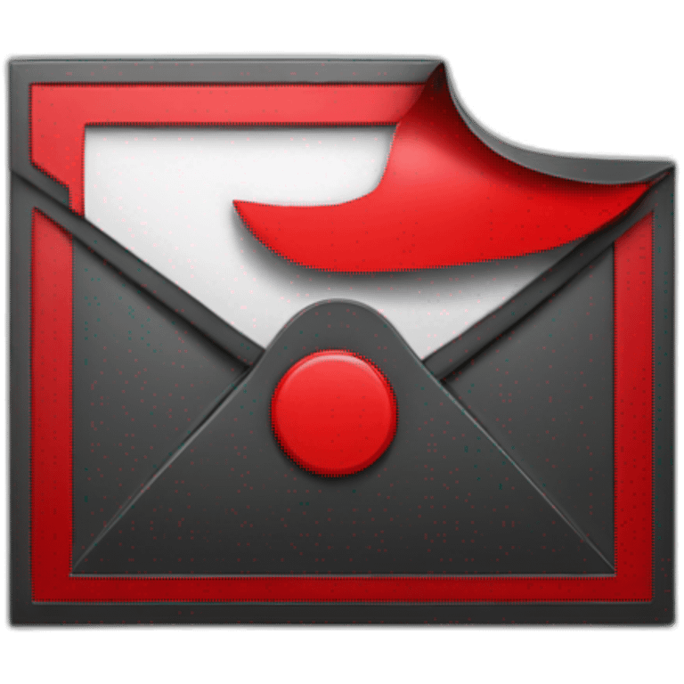 black and red bold email emoji