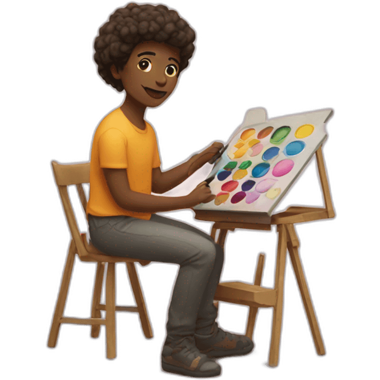 artist paining holding color palette emoji