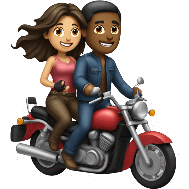 Couple on motorcycle emoji