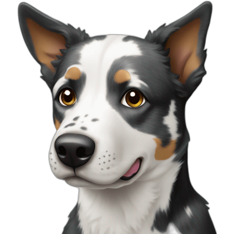 Black and white cattle dog emoji