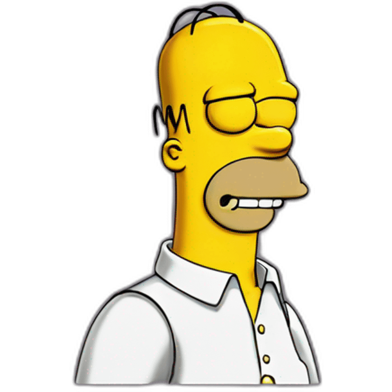 Homer simpson regardant mal emoji