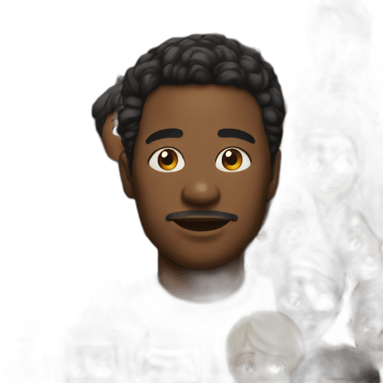 black man surrounded by people emoji