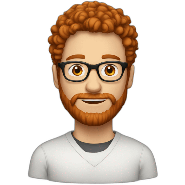 man. around 25. redhead. curly hair. with beard and glasses emoji