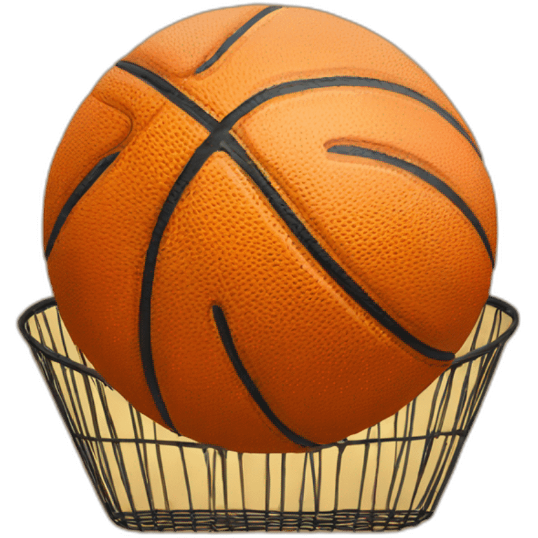 Ballon de basketball dans un panier emoji