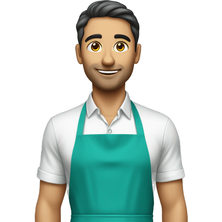 Realistic isolated teal kitchen apron  emoji