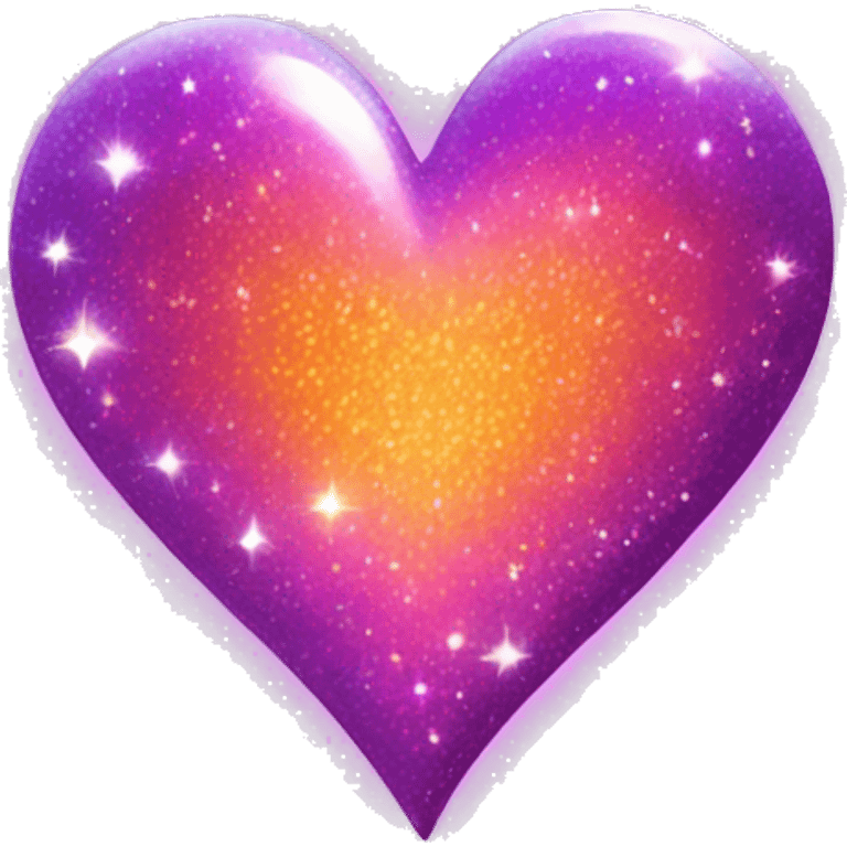 sparkly glittery shiny pink purple orange heart galaxy emoji