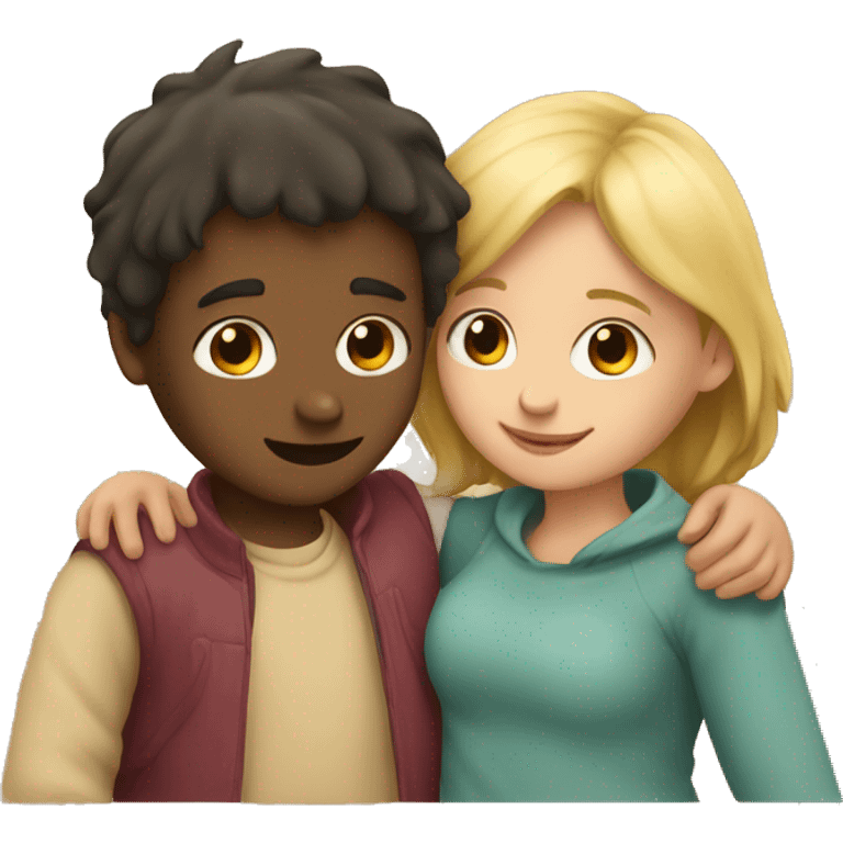 A boy and a girl cuddling emoji