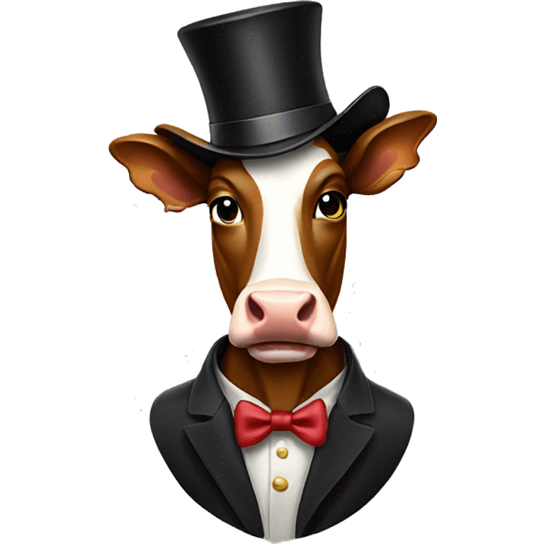 Cow with a top hat emoji