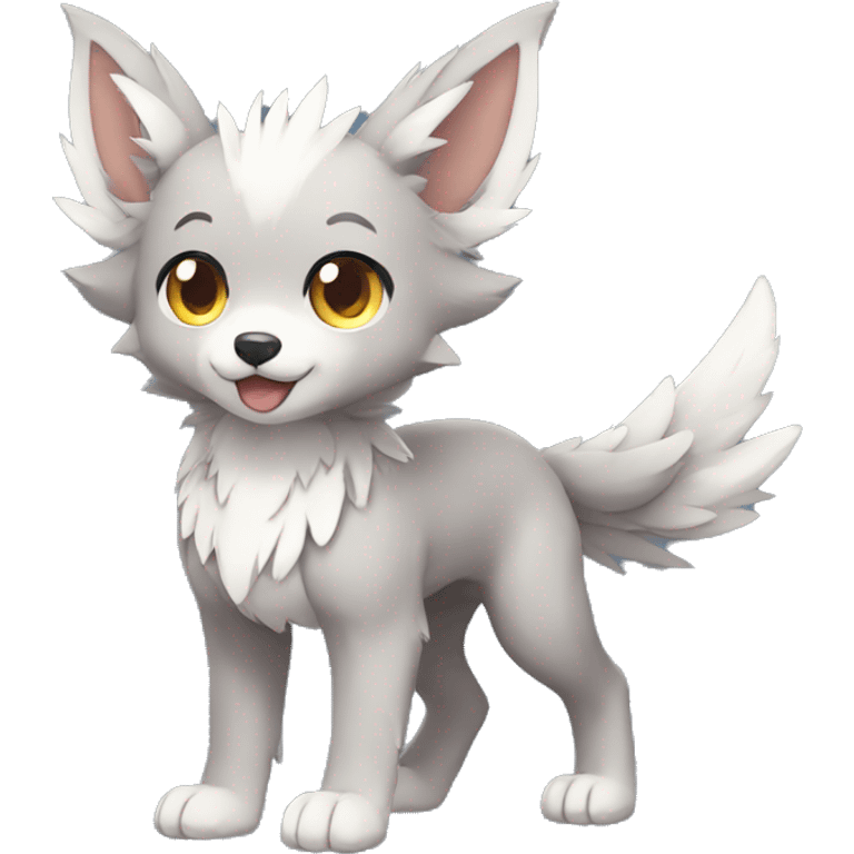 Kawaii Cute Winged Wolf-Pokémon full body emoji