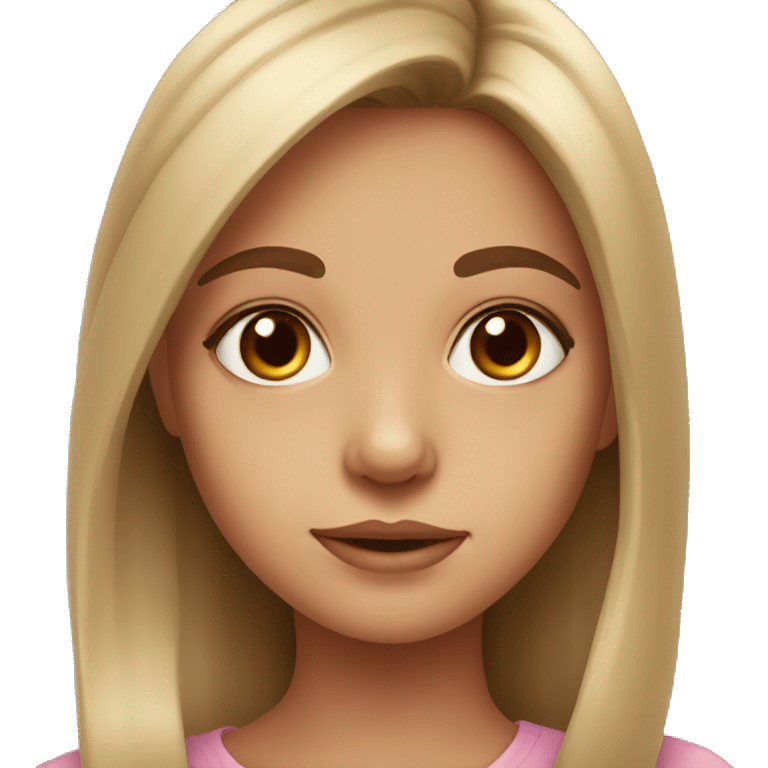 realistic portrait of girl with brown eyes  emoji