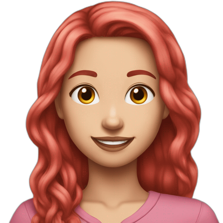 nina long red hair pink skin smille emoji