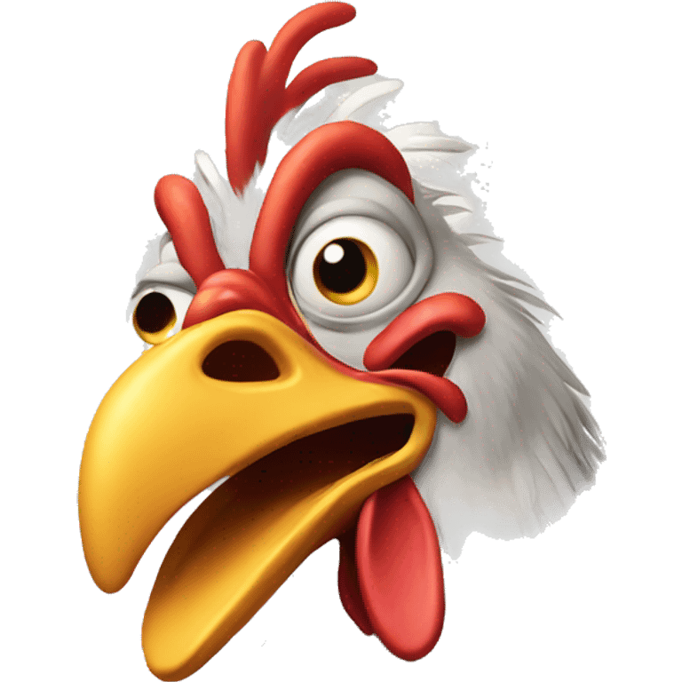 Crazy chicken emoji