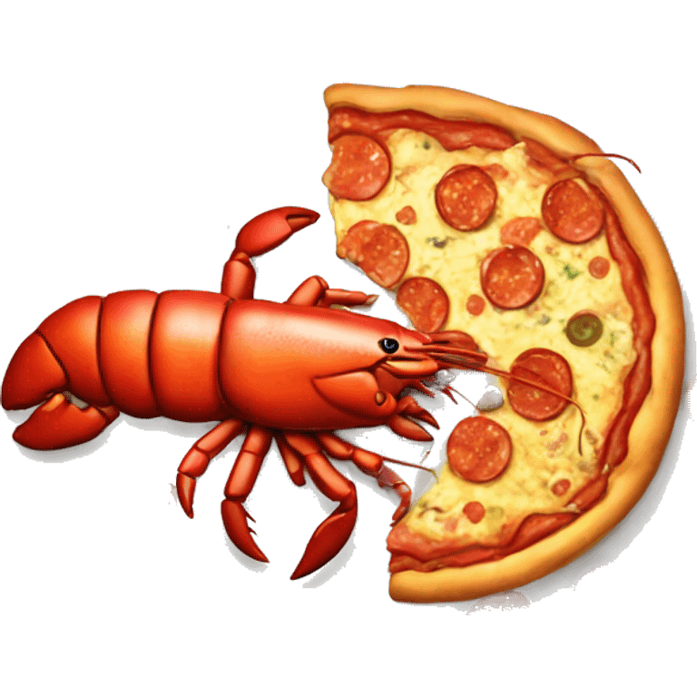 Lobster eating pizza emoji