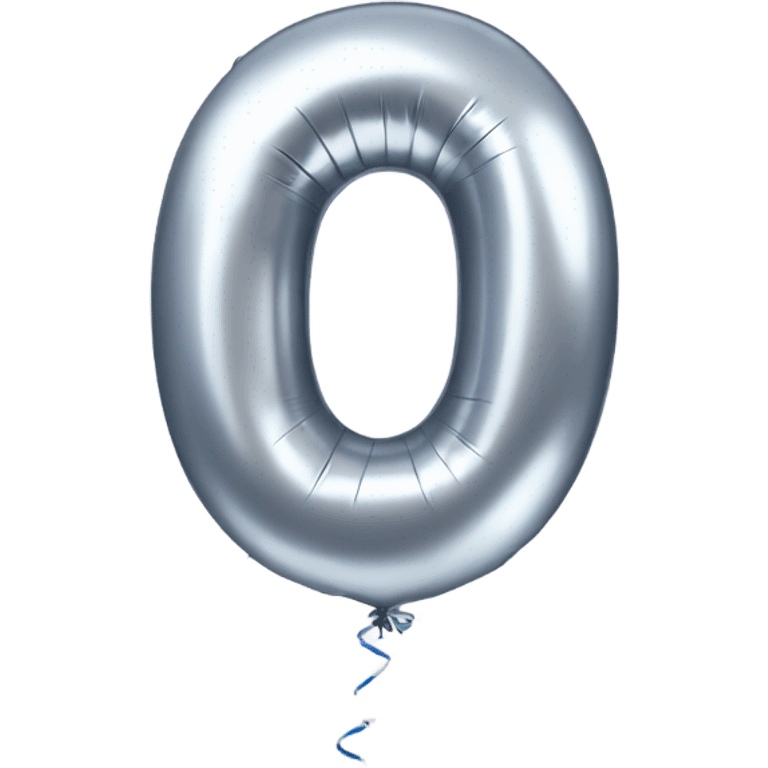 Silver balloon in shape of number 0 closed emoji