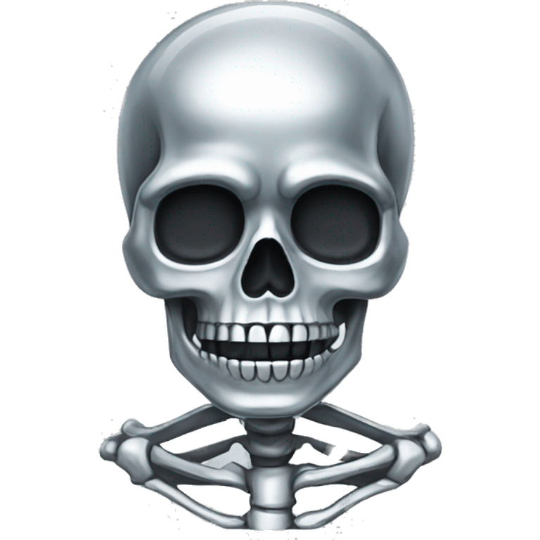 Skeleton made out of chrome emoji