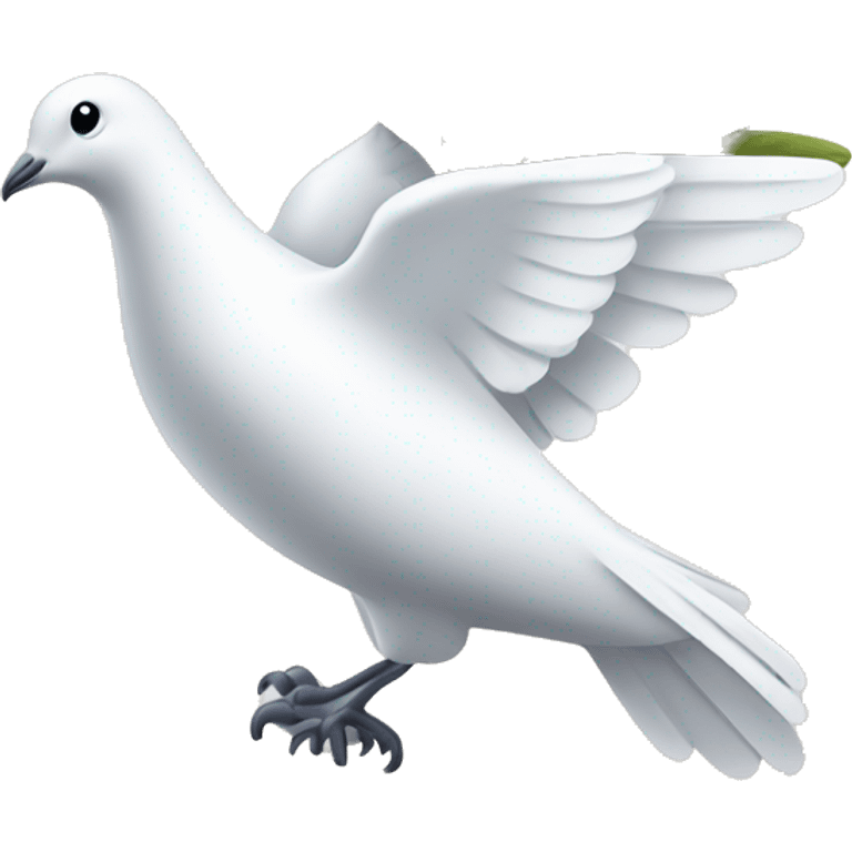 A white dove and an olive branch emoji