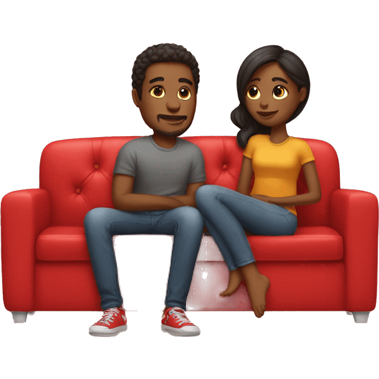 Lovers on red couch emoji