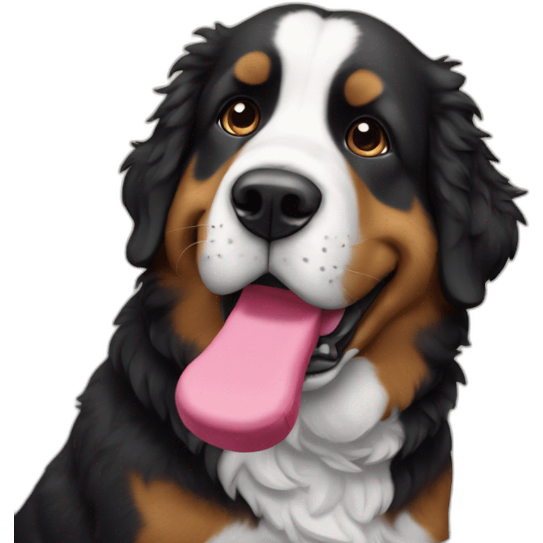 Berner sennen dog with a plushie in his mouth emoji