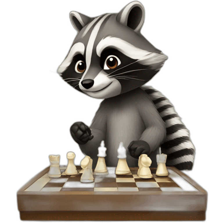 raccoon playing chess emoji