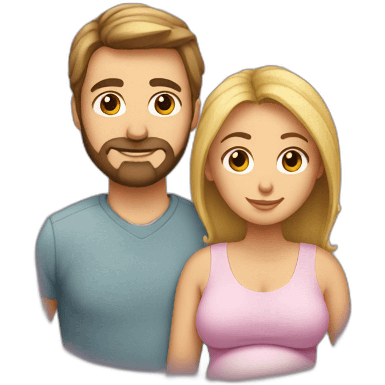 pregnant lady with guy trimmed beard emoji