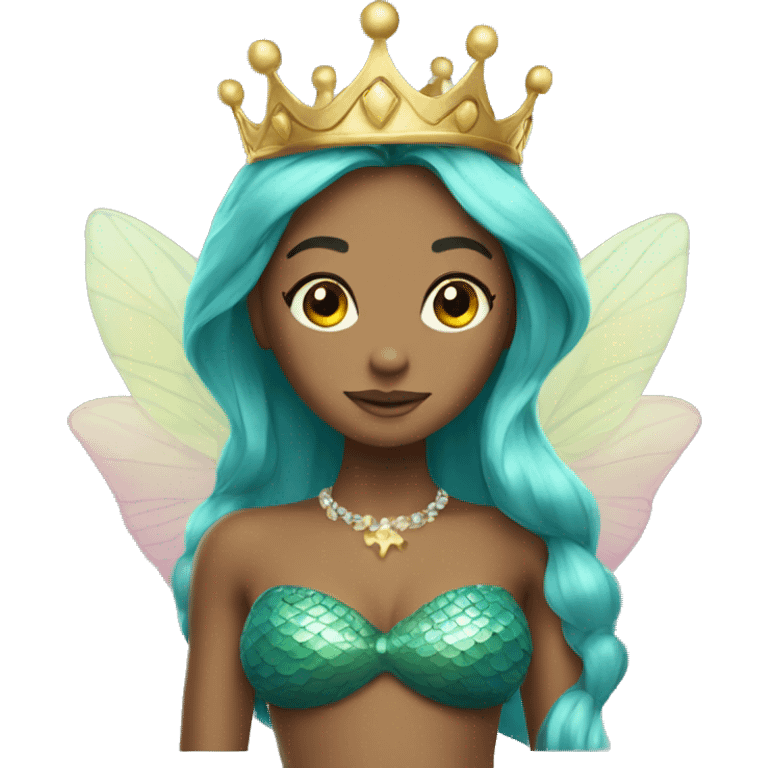 Mermaid fairy wearing a crown emoji