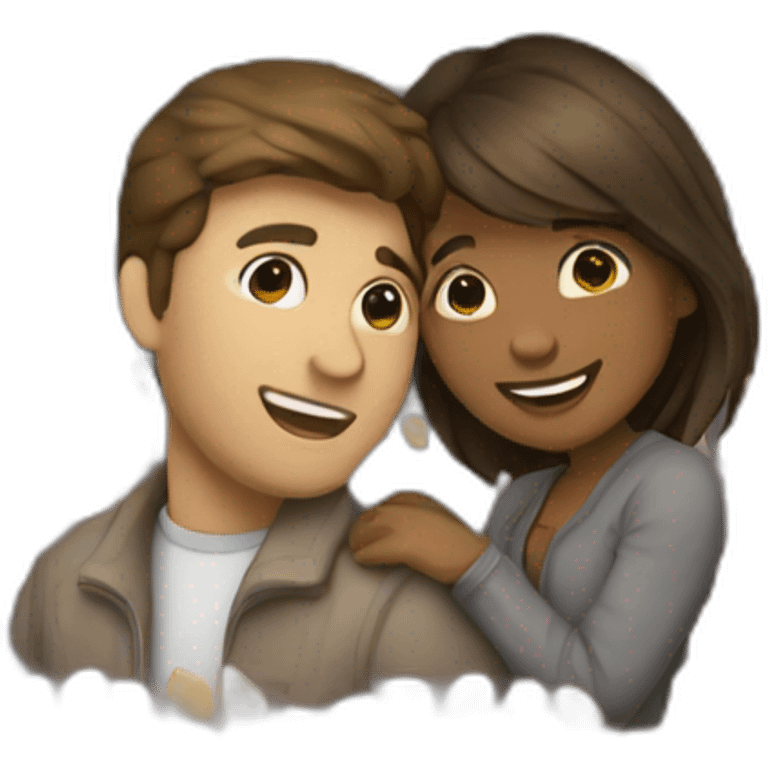 Femme et homme qui s'embrassent emoji