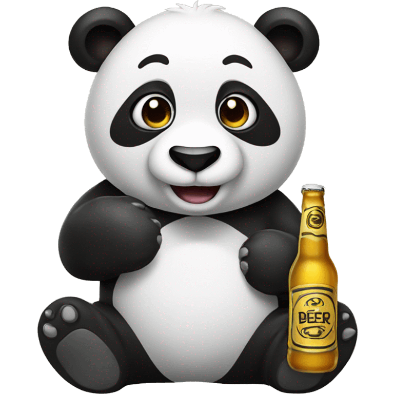 Panda with beer emoji