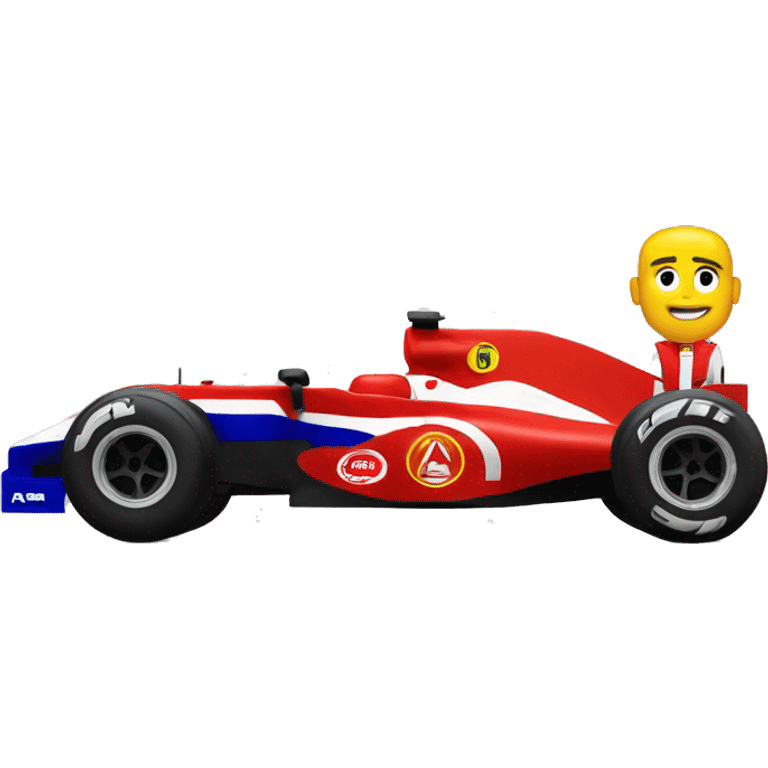 Formule 1 wagen met coureur emoji