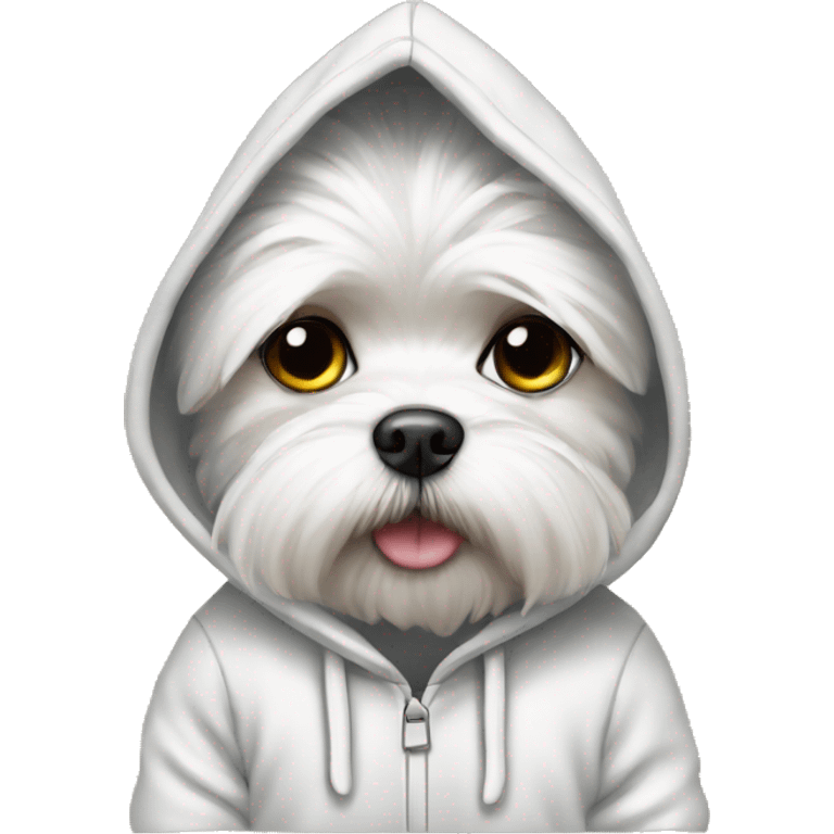 Maltese wearing hoodie emoji