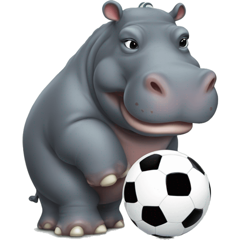 hippo as soccer player emoji