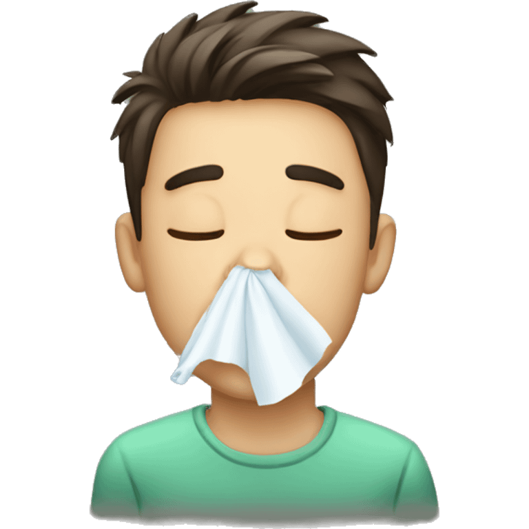 A boy sneezing  emoji