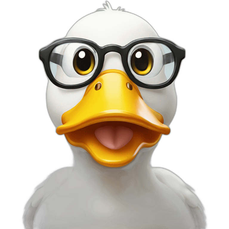 Cute duck glasses emoji