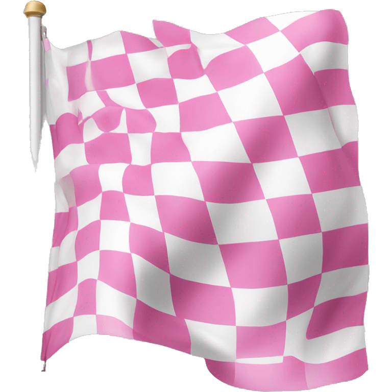 Realistic isolated pink and white checkered flag. emoji