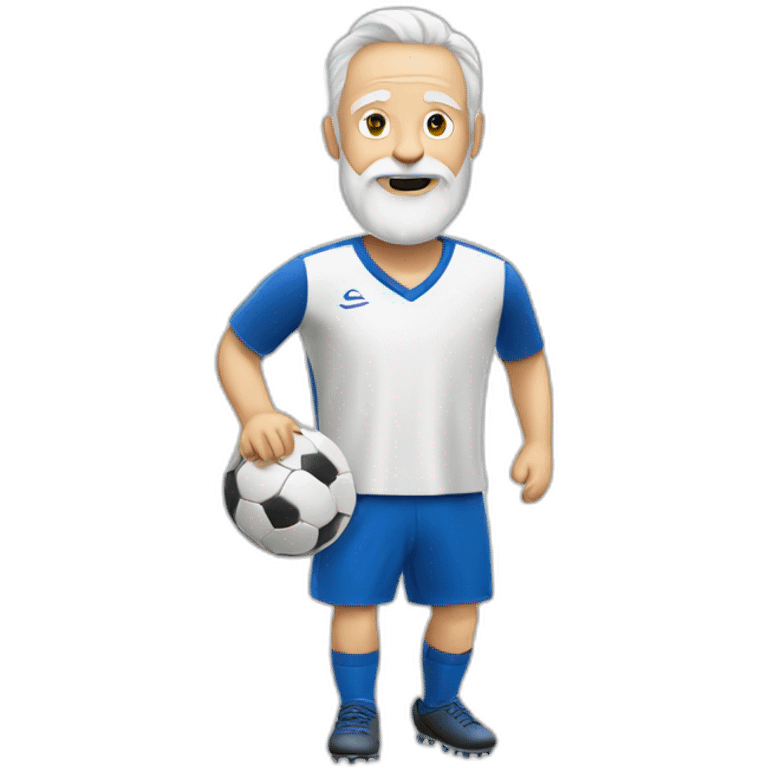 old white man with beard playing soccer emoji