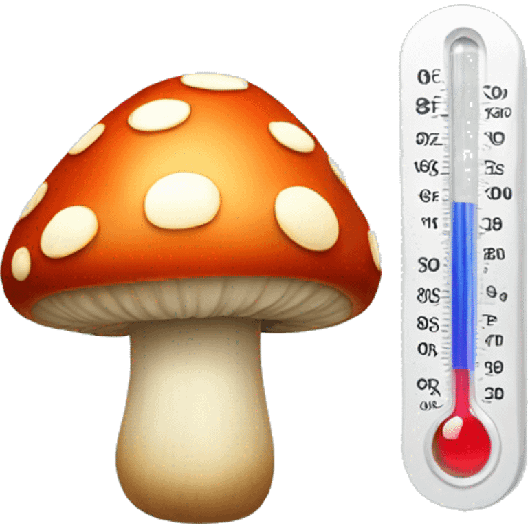 A mushroom with thermometer emoji