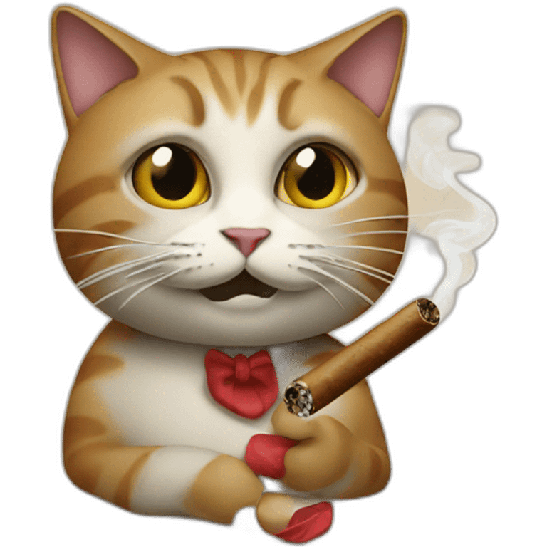 cat smoking a cigar emoji