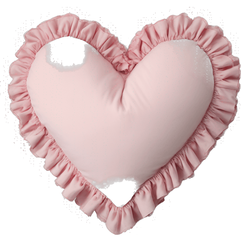 Shabby chic print heart shaped baby pink pillow with ruffles emoji