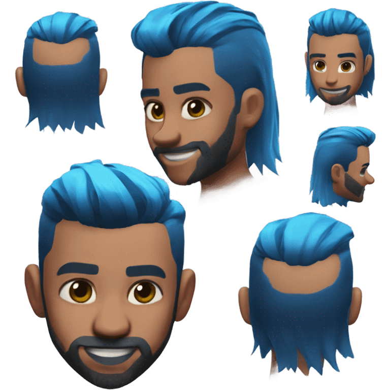 Fortnite blue hair low taper fade emoji