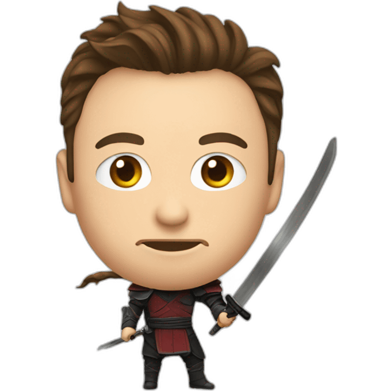 Elon Musk with a katana emoji