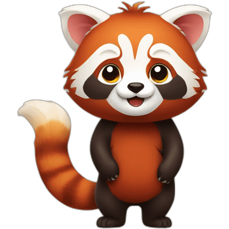 Red panda shaking tail emoji