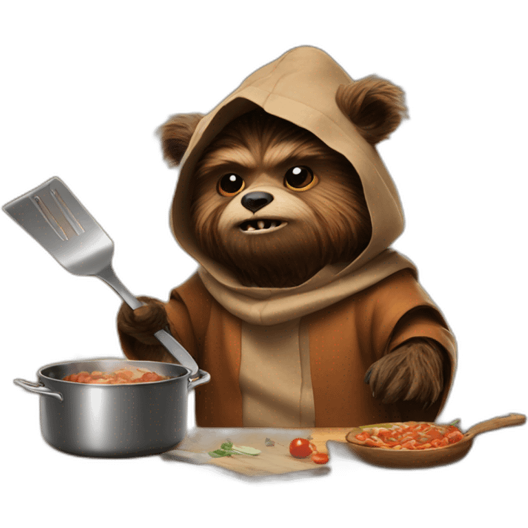 Ewok cooking emoji